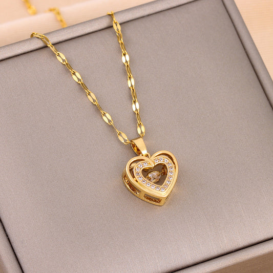 Double-Layer Love Pendant: Chic Necklace for Women - Xerxes Elite